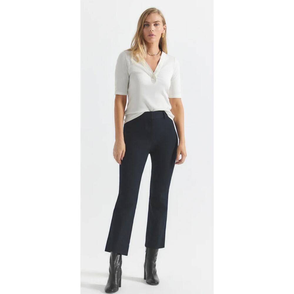 Derek Lam 10 Crosby Crop Flare Trouser Dress Pants Midnight Navy Blue Size 2